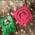 Set of 2 Luigi stencil keychains